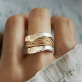 Bague en argent avec fils d'or