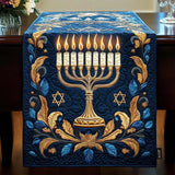 Chemin de Table Matelassé - Menorah Illuminée