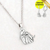 Collier porte-bonheur avec motif de chien (+ boucles d'oreilles GRATUITES)
