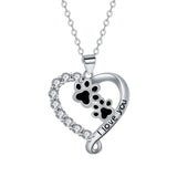 Collier avec ours de l'amitié en argent et noir