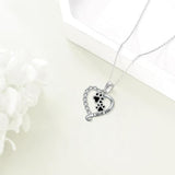 Collier avec ours de l'amitié en argent et noir