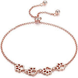 Bracelet ajustable en argent sterling avec empreinte de patte de chien