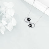Collier Pattes de Chien Amour Infini avec Zirconia