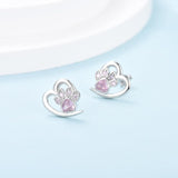 Boucles d'oreilles avec empreintes de pattes et cœur – Bijoux pour les amoureux des animaux