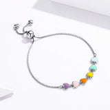 Bracelet ajustable en argent sterling avec empreinte de patte de chien