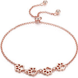 Bracelet ajustable en argent sterling avec empreinte de patte de chien