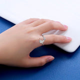 Bague pour chien en argent sterling et zirconium blanc – Bague ajustable