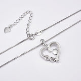 Collier avec empreinte de patte et cœur avec pendentif infini