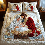 Jeu de lit matelassé de 3 pièces - Magie du Père Noël