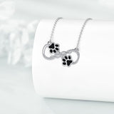 Collier Pattes de Chien Amour Infini avec Zirconia