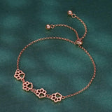 Bracelet ajustable en argent sterling avec empreinte de patte de chien