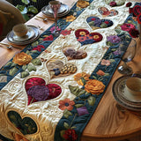 Chemin de table matelassé - Cœurs en Fleurs