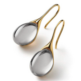 Boucles d'Oreilles en Cristal en Or et Argent