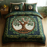 Ensemble de lit matelassé de 3 pièces - Arbre de la Vie