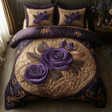 Jeu de lit matelassé de 3 pièces - Rose Violette