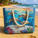 Sac de Plage Artisanale | Motif Tortue Marine