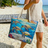 Sac de Plage Artisanale | Motif Tortue Marine