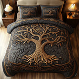 Ensemble de lit matelassé de 3 pièces - Harmonie Dorée