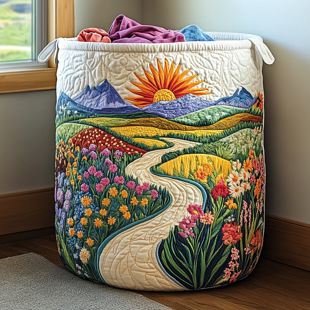 Prairie Brillante | Panier à Linge Fait Main