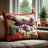 Housse de Coussin Matelassée - Libellule Magique