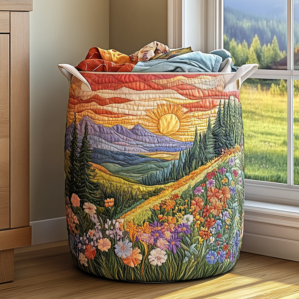 Prairie Brillante | Panier à Linge Fait Main