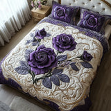 Jeu de lit matelassé de 3 pièces - Rose Violette