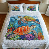 Ensemble de literie matelassé de 3 pièces - Tortues Marines