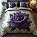 Jeu de lit matelassé de 3 pièces - Rose Violette