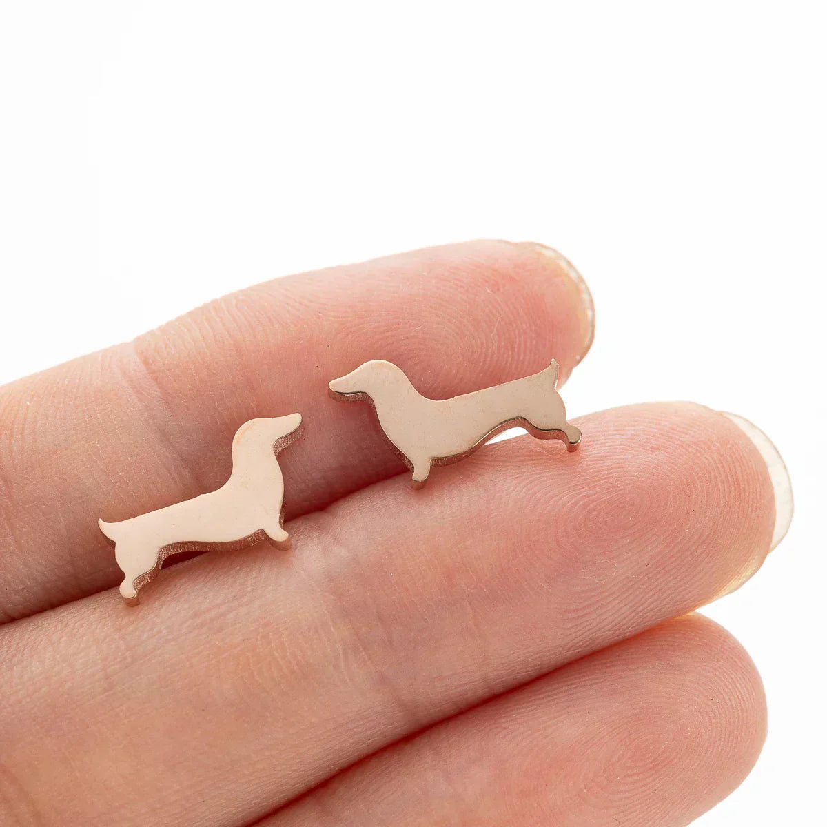 Boucles d'oreilles teckel – Boucles minimalistes en métal