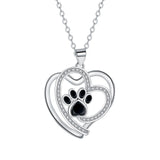 Collier de Patte Amoureuse en Argent avec Zirconia