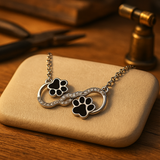 Collier Pattes de Chien Amour Infini avec Zirconia