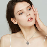 Collier avec ours de l'amitié en argent et noir