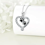 Collier avec ours de l'amitié en argent et noir
