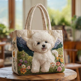 Sac à main artisanal matelassé “Chien Enchanté”