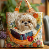 Artisanal Bag: Shih Tzu with Book and Flowers
