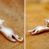 Collier en Argent Sterling avec Chat Joueur