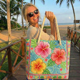 Sac de Plage Fait Main | Fleur Tropicale